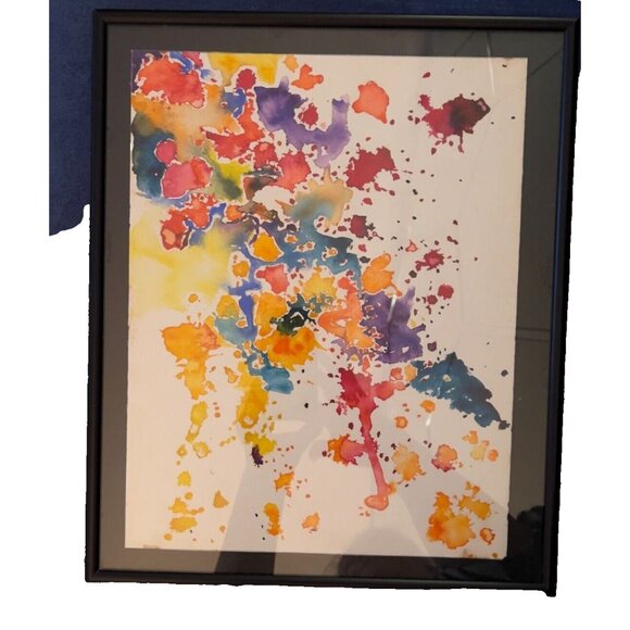 Framed Abstract Watercolor Paintings Original 14 x 12 Horizontal or Vertical - Picture 9 of 16